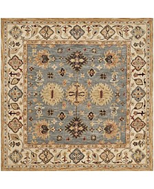 Antiquity At847 Blue and Ivory 6' x 6' Square Area Rug