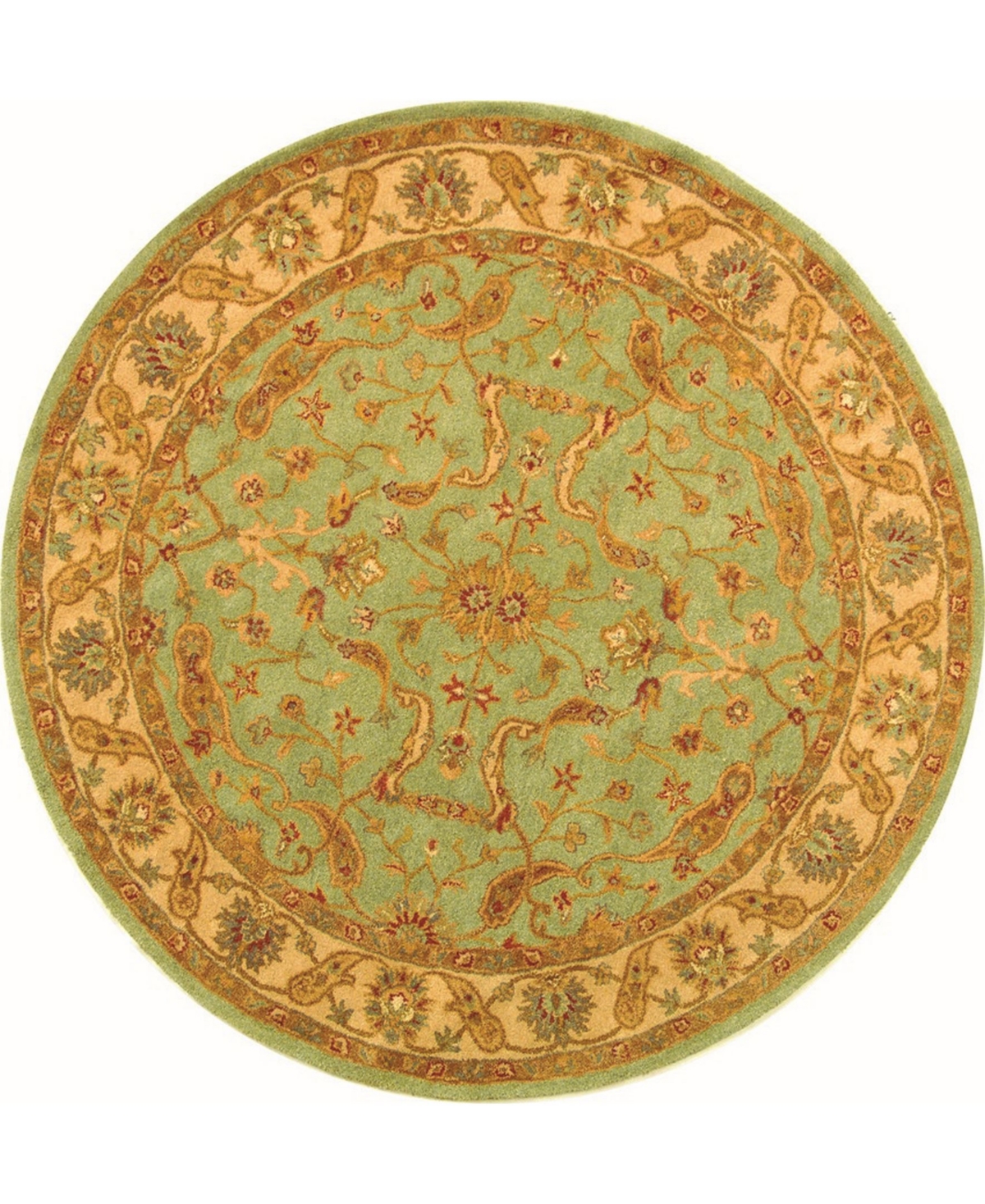 Safavieh Antiquity At311 Teal and Beige 6' x 6' Round Area Rug - Teal