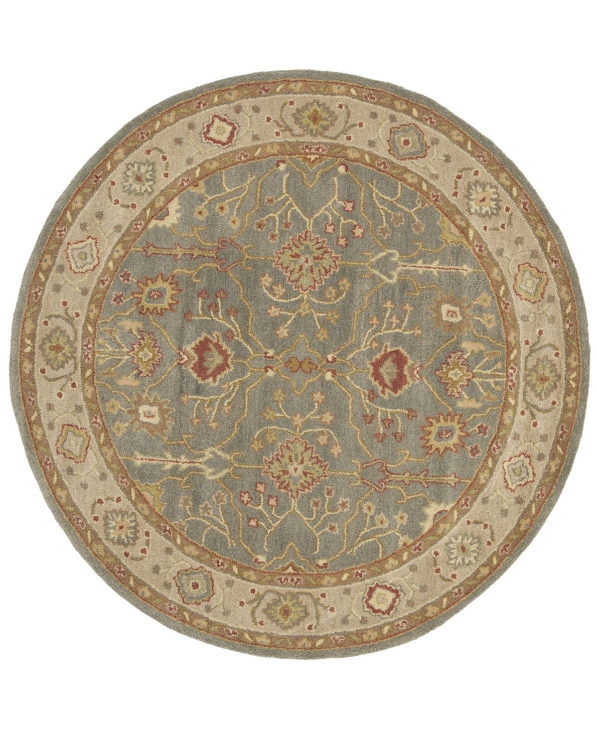 Safavieh Antiquity At314 Blue And Ivory 8' X 8' Round Area Rug