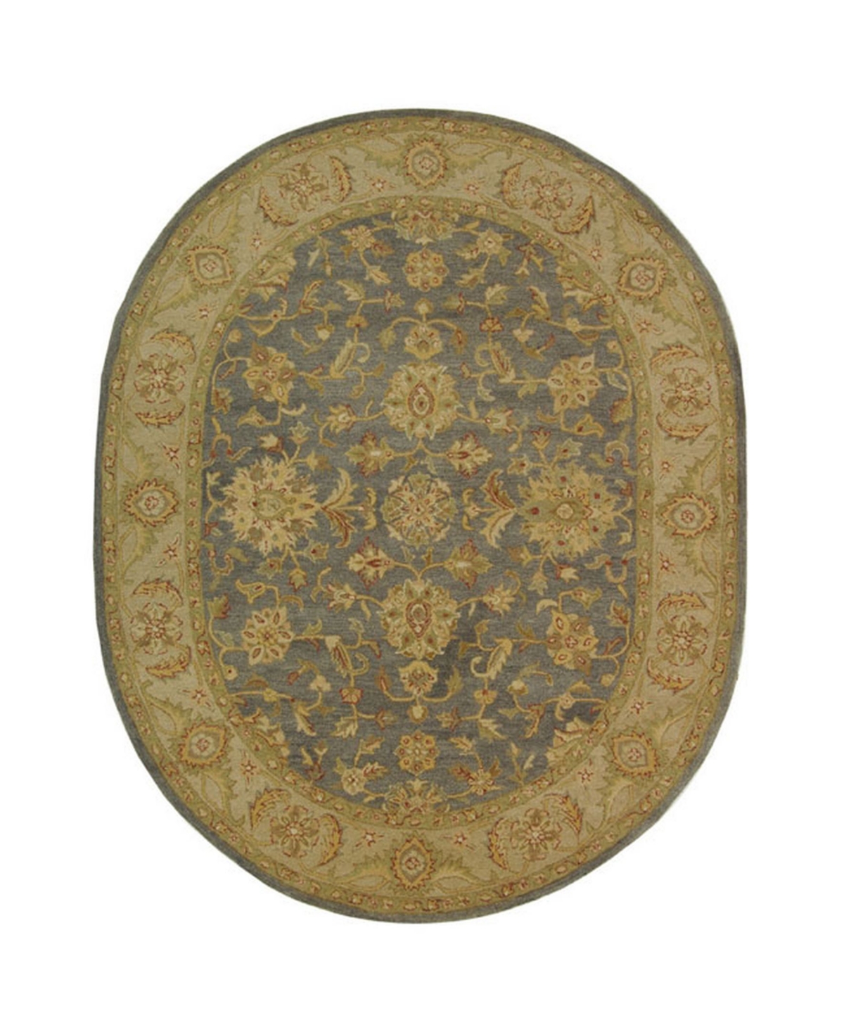 Safavieh Antiquity At312 Blue and Beige 7'6in x 9'6in Oval Area Rug - Blue