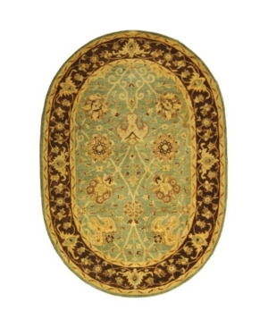Safavieh Antiquity At21 Green 4'6" X 6'6" Oval Area Rug