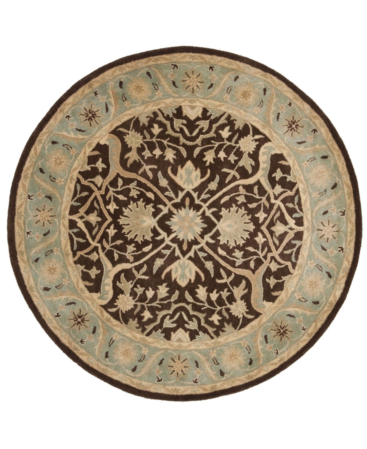 Safavieh Antiquity At14 Brown 6' x 6' Round Area Rug - Brown