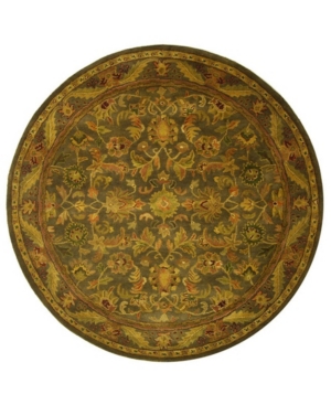 Safavieh Antiquity At52 Green And Gold 3'6" X 3'6" Round Area Rug