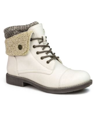 white mountain lace up booties