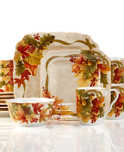 222 Fifth Holiday Autumn Celebration 16-Pc. Set, Service for 4