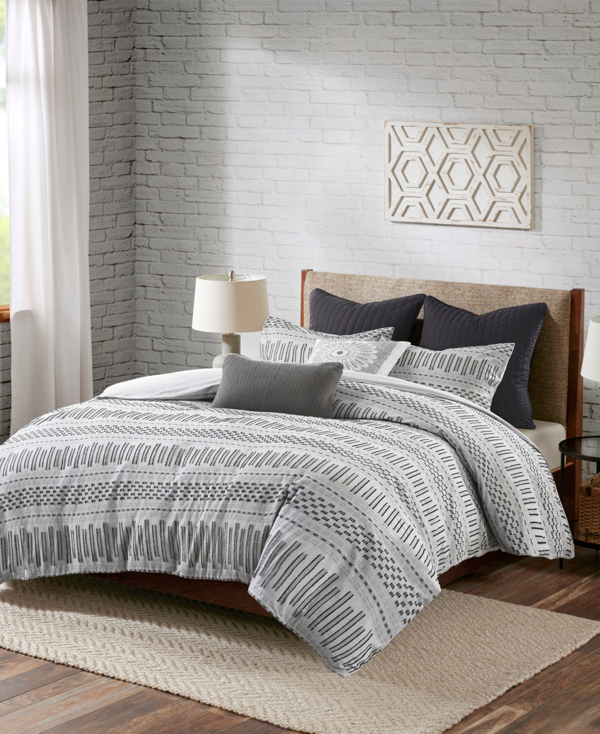 Shop Ink+ivy Rhea Jacquard 3-pc. Comforter Set, Full/queen In Charcoal