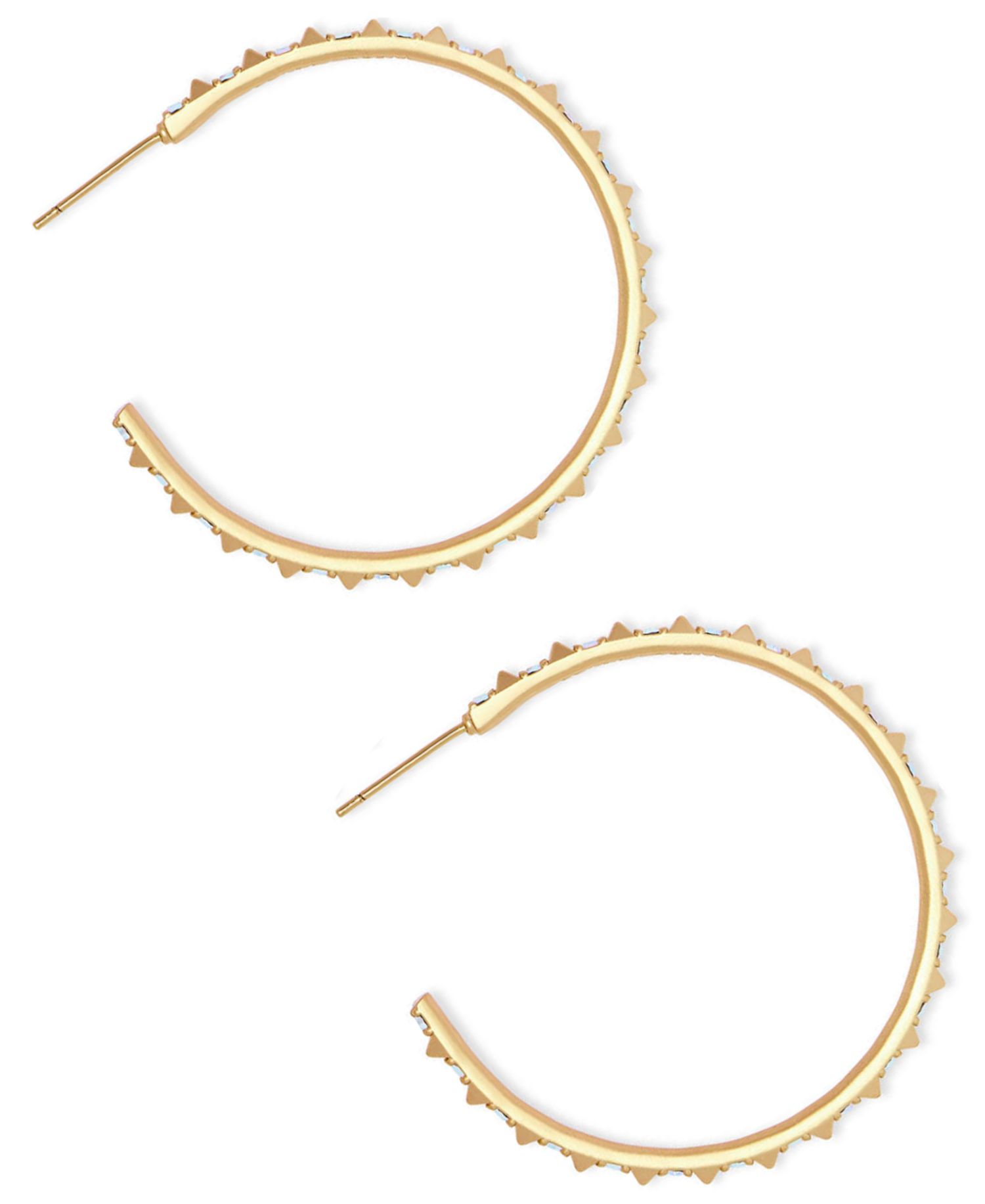 Medium Pav&eacute; C-Hoop Earrings, 1.7"
