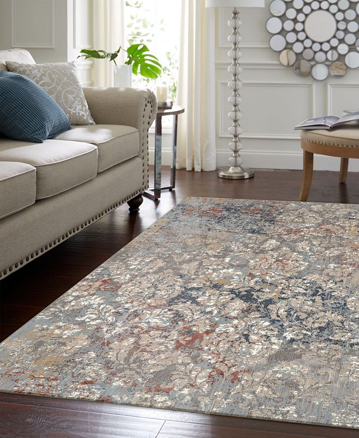 Karastan Soiree La Brea Grey 2'4" x 7'10" Runner Rug Macy's