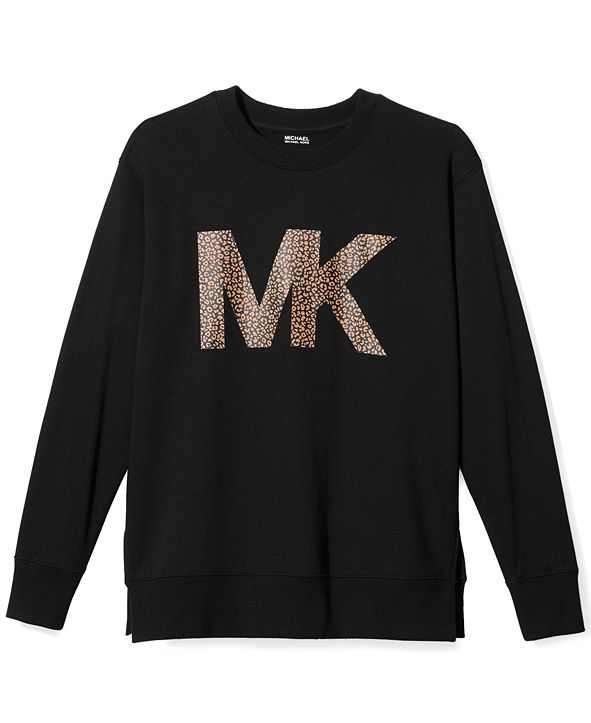 michael kors logo print cotton terry joggers