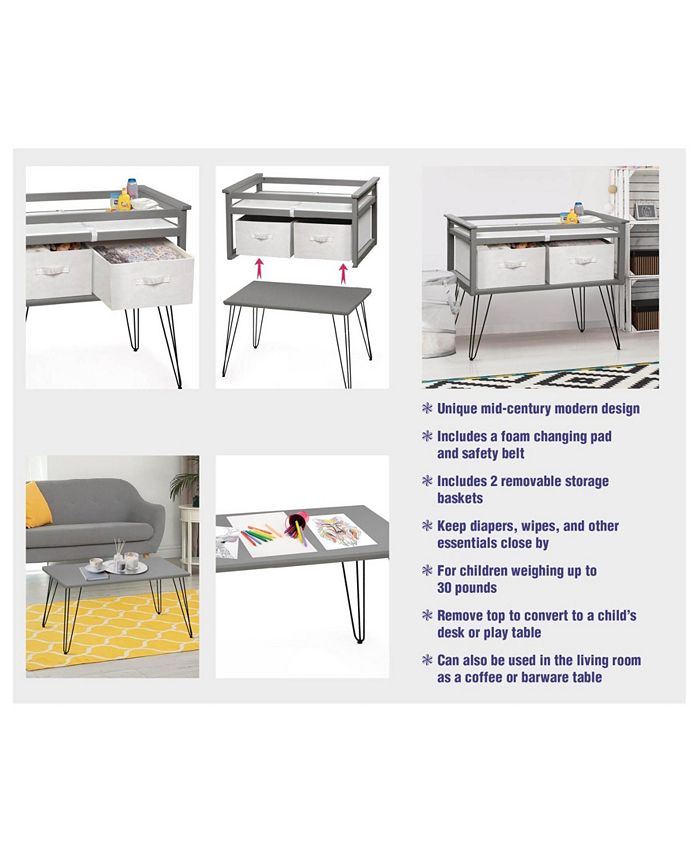 Badger Basket Contempo Convertible Changing Table with Two Baskets Macy's