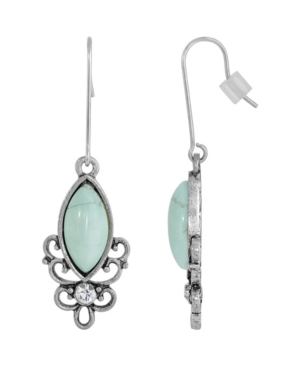 image of 2028 Sterling Silver Wire Genuine Stone Turquoise Dyed Howlite Earrings