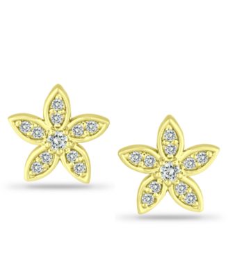 Giani Bernini - Cubic Zirconia Star Flower Stud Earrings in Sterling Silver (Also in Gold Over Silver)