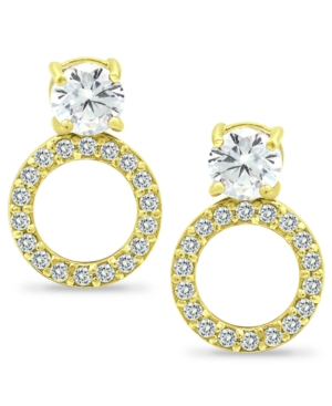 image of Giani Bernini Cubic Zirconia Circle Drop Earrings in 18k Gold-Plated Sterling Silver, Created for Macy-s