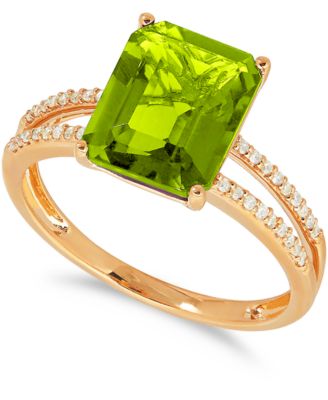 Macy's - Peridot (3-3/4 ct. t.w.) & Diamond (1/10 ct. t.w.) Ring in 14k Gold