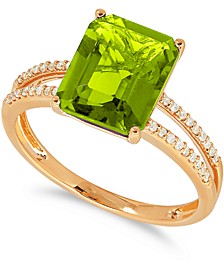 Peridot (3-3/4 ct. t.w.) & Diamond (1/10 ct. t.w.) Ring in 14k Gold