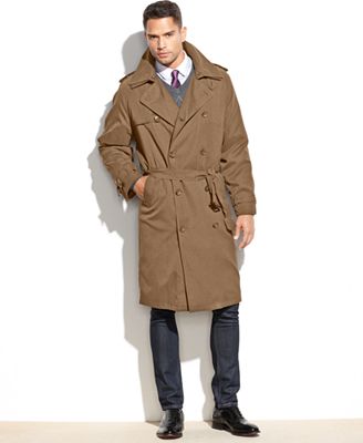 London Fog Iconic Belted Trench Raincoat - Coats & Jackets - Men - Macy's