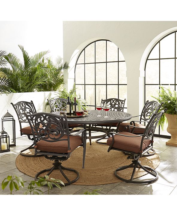 Furniture Cast Aluminum 60" Round Outdoor Dining Table, Created for