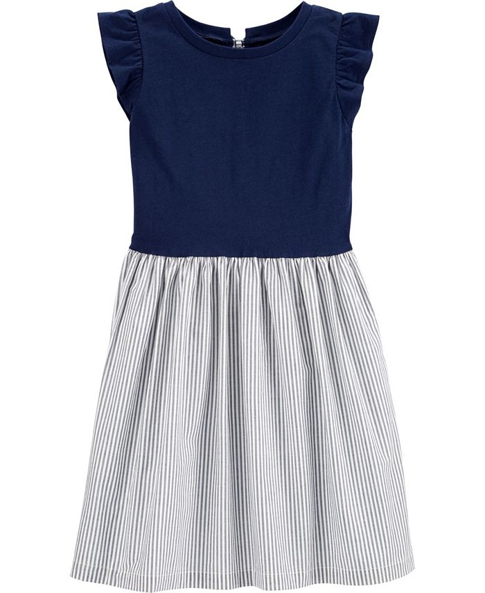 Carter's blue and white striped dress hot sale