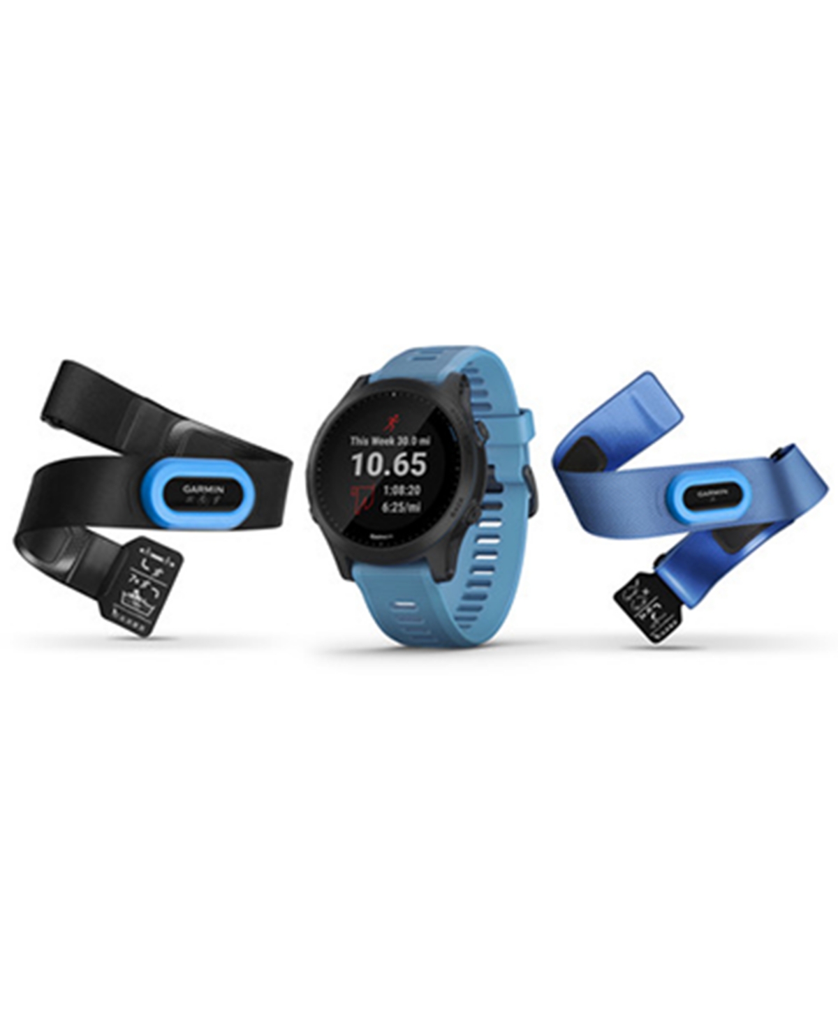 Garmin Unisex Forerunner 945 Blue Silicone Strap Touchscreen Smart Watch 47mm Gift Set