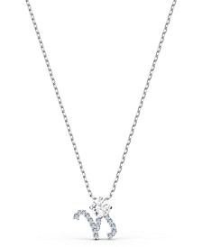 Two-Tone Crystal Zodiac Pendant Necklace, 16-1/2" + 2" extender