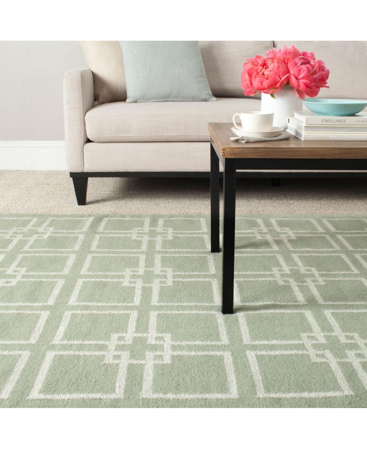 Martha Stewart Collection Square Dance MSR1151DArea Rug - Avocado