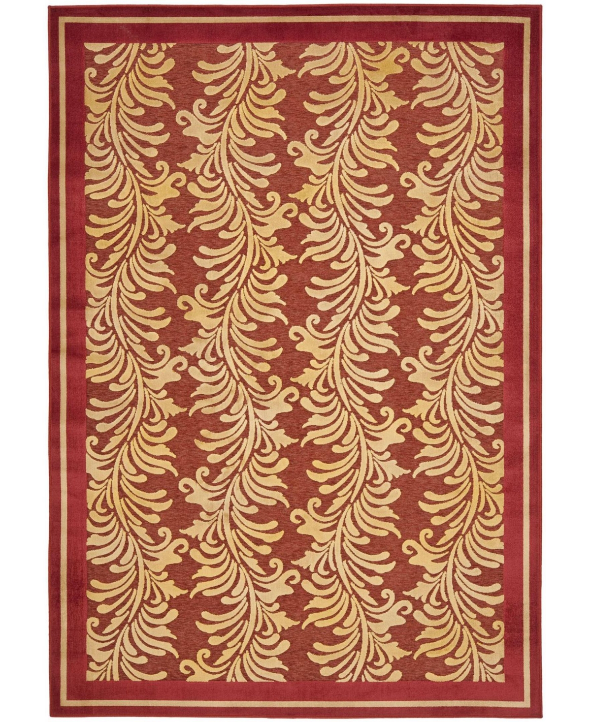 Martha Stewart Collection Plume Stripe MSR4448C Red 7'10in x 11'2in Area Rug - Red