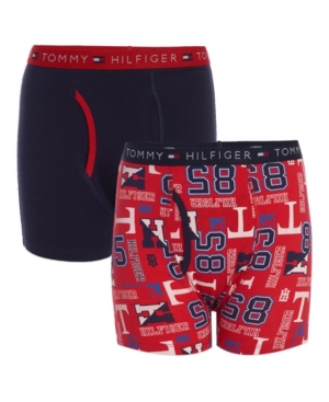 image of Tommy Hilfiger Big Boys Collegiate Print Boxer Brief, Pack of 2