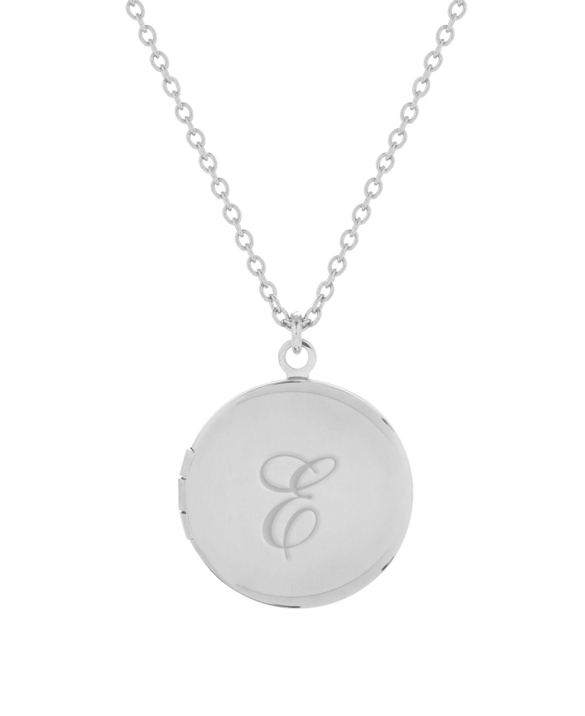 Silver Plated Isla Initial Long Locket Necklace - Silver Z