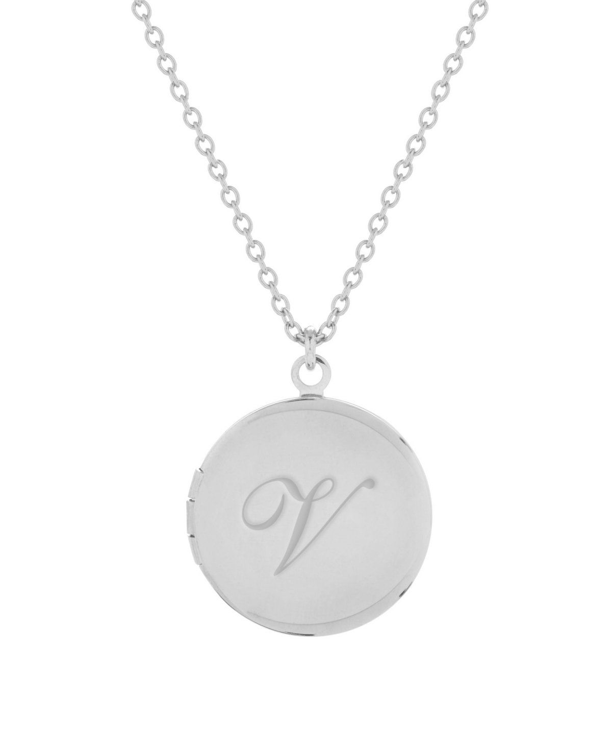 Silver Plated Isla Initial Long Locket Necklace - Silver Z