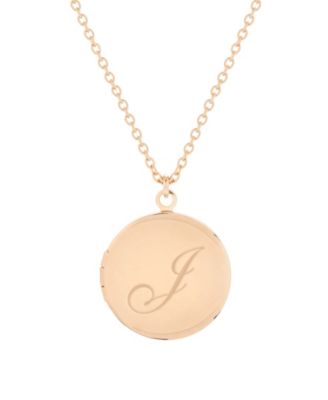 14K Gold Plated Isla Initial Long Locket Necklace