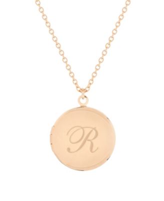 14K Gold Plated Isla Initial Long Locket Necklace