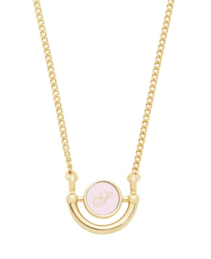 image of brook & york 14K Gold Plated Ava Petite Initial Enamel Necklace