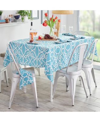 Elrene - Chase Geometric Stain Resistant Indoor Outdoor 60"X84" Umbrella Tablecloth
