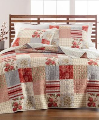 Martha Stewart Collection Farmstead Floral Patchwork King/Cal King ...