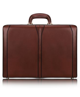 expandable leather attache briefcase