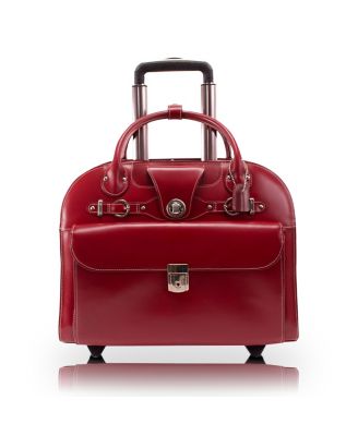 Edgebrook Leather Wheeled Laptop Briefcase