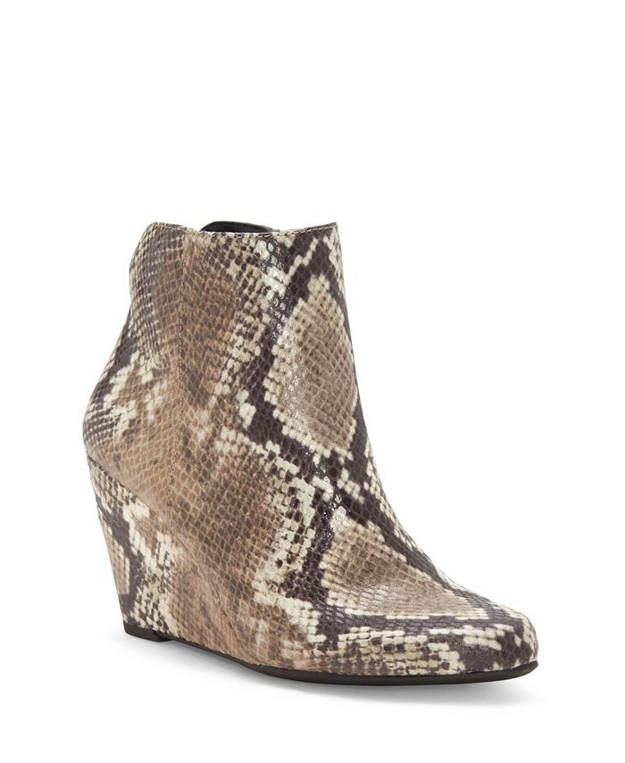 Snakeskin shop wedge booties