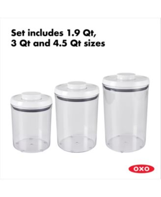 OXO Food Storage Containers, 3 Piece Round Pop Canister Set