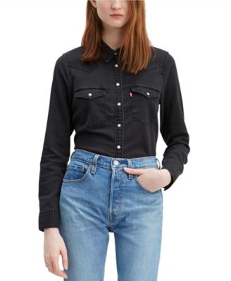 levi's women's western denim shirt