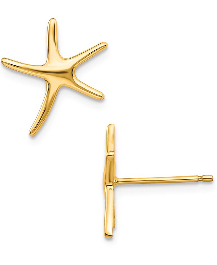 Gold starfish stud earrings outlet