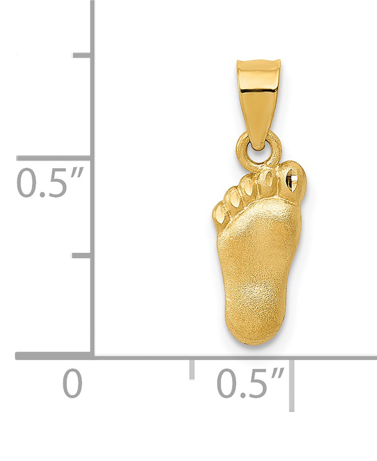 Baby Foot Charm Pendant in 14k Yellow Gold