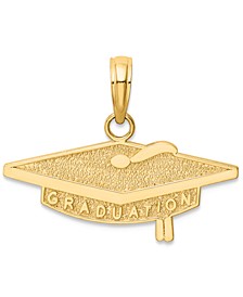 Graduation Cap Charm Pendant in 14k Yellow Gold