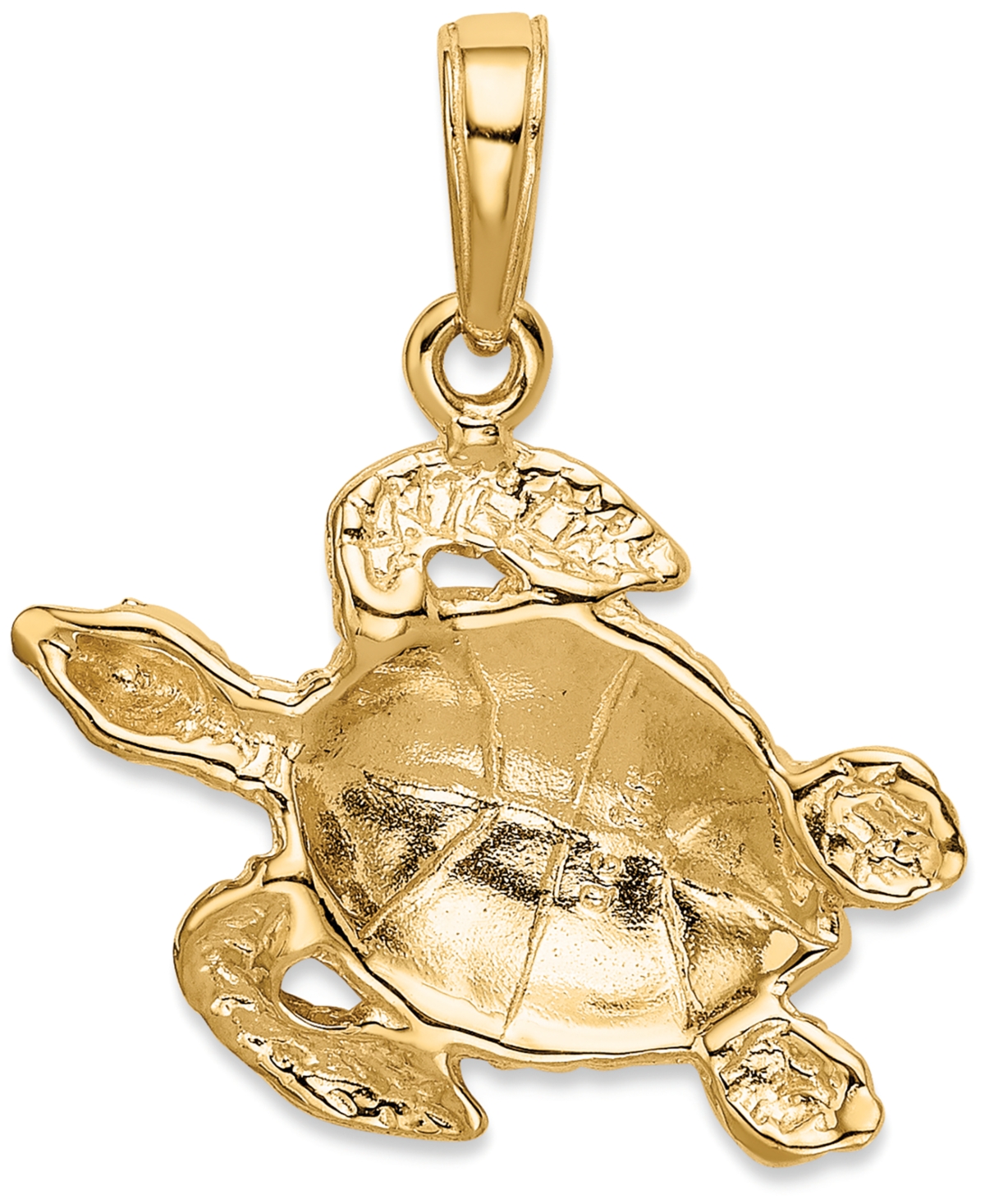 Sea Turtle Charm Pendant in 14k- Yellow Gold