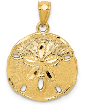 image of Sand Dollar Charm Pendant in 14k Yellow Gold