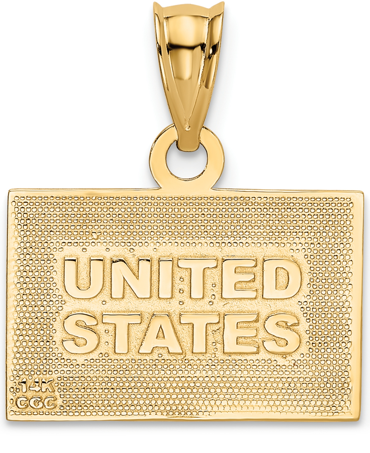 Usa Flag Charm Pendant in 14k Yellow Gold & Enamel