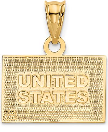 Macy's - USA Flag Charm Pendant in 14k Yellow Gold & Enamel