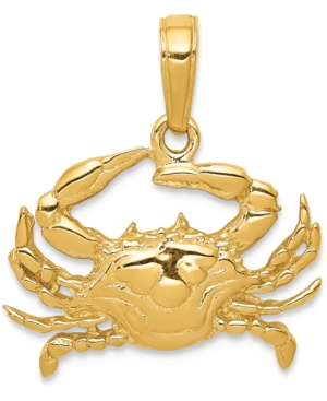 image of Crab Charm Pendant in 14k Yellow Gold