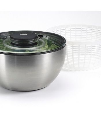 OXO 1071497 SteeL 5 Qt. Stainless Steel Salad Spinner / Dryer