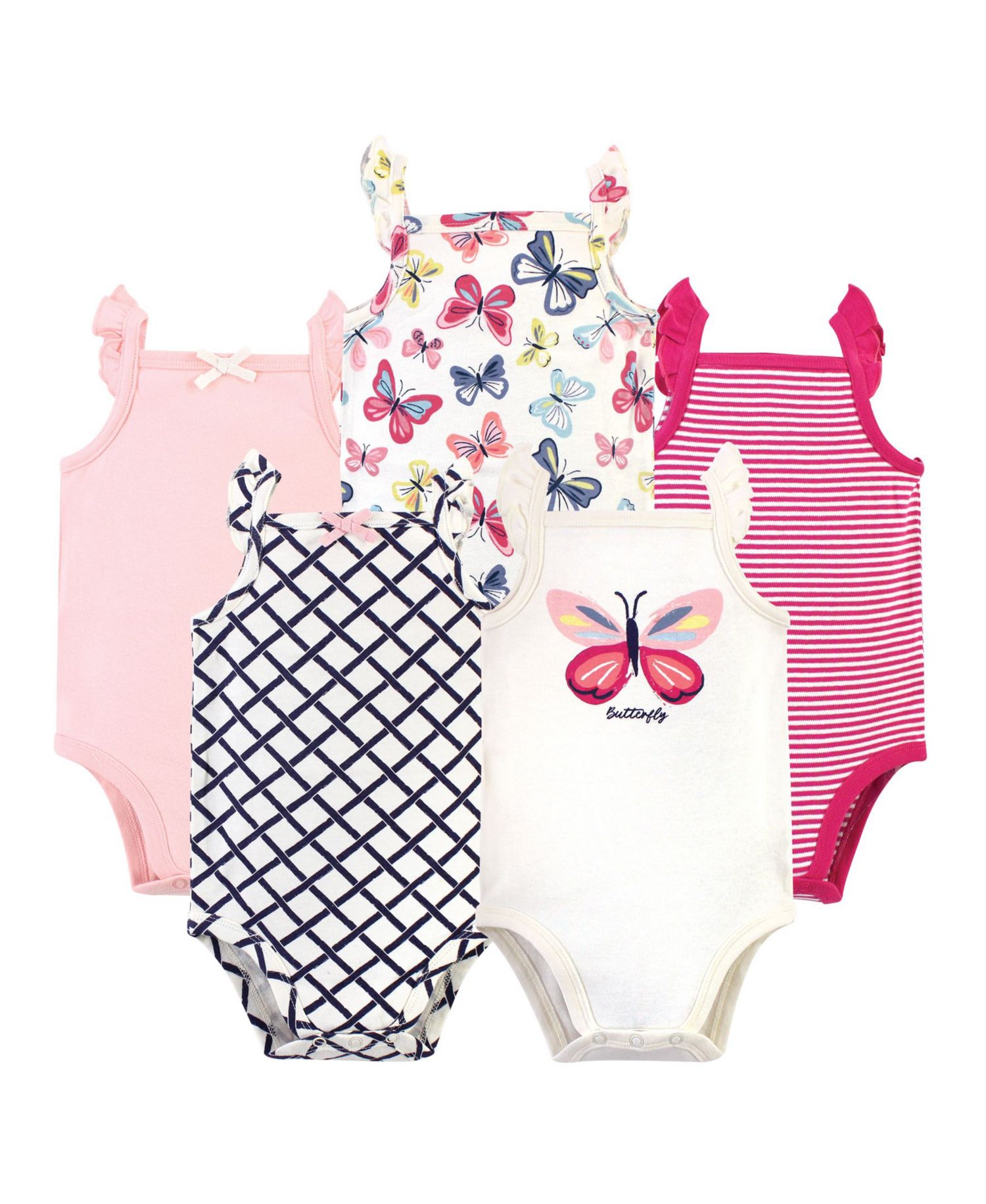 Baby Girls 5Pk Natural Sleeveless Bodysuits
