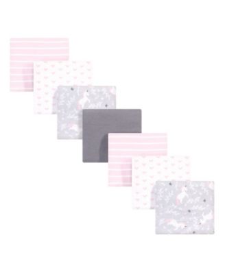 Girls Soft Cotton Flannel Baby Wraps 7 Piece Set